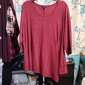 Lane Bryant Metallic Wine Scoop Neck Tunic